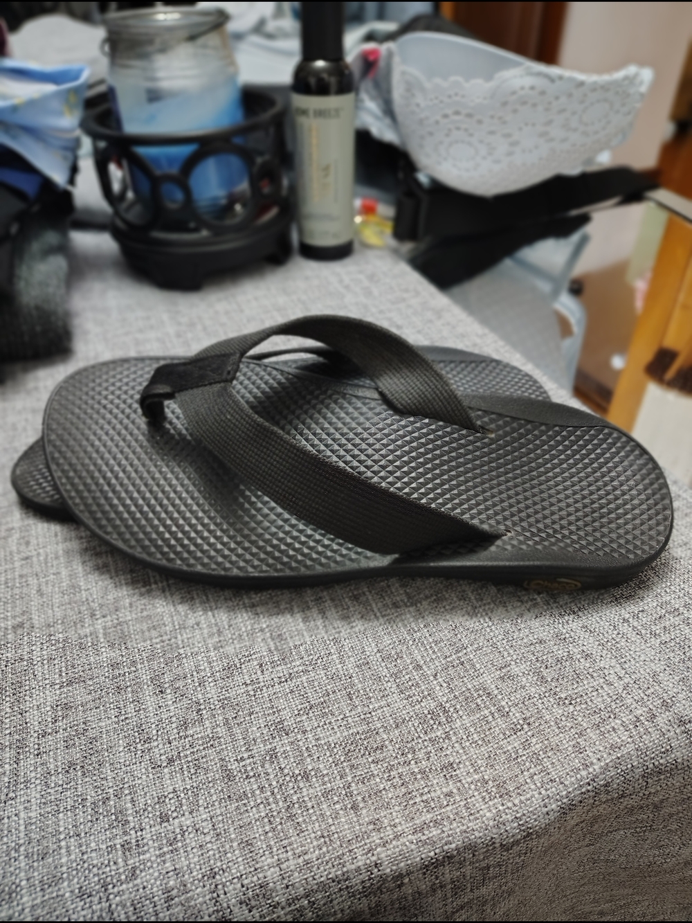 Women's Charcoal Black Flip-Flops